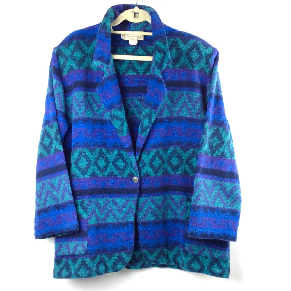 Vtg 90s Oversized Coatigan Warm Fuzzy Work Leisure